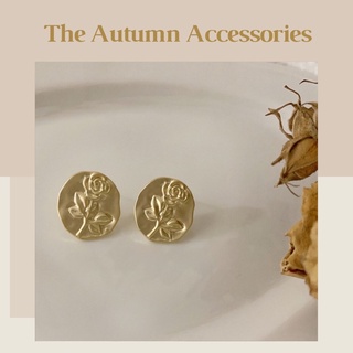 Khuyên tai mạ vàng hình hoa hồng The Autumn Accessories - KT02