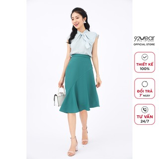 Chân váy ulzzang 92WEAR dáng xòe vạt lệch công sở JAA1477