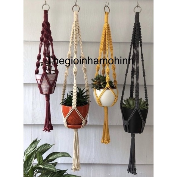 Dây treo chậu cây, macrame, decor, dây treo trang trí