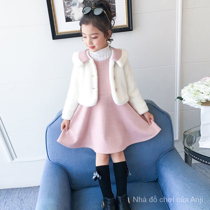 Kids Clothes Winter Princess Dress Three-Piece Dress