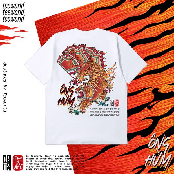 6cUz /Áo thun Teeworld TW x Vietnamese Warrior - Vietnamese Tiger - Ông Hùm Nam Nữ Trắng Đen Form Rộng Unisex！