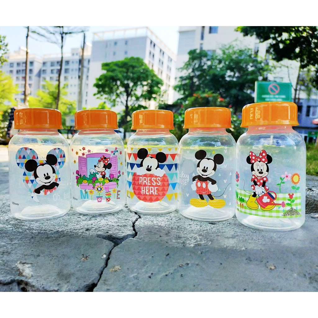 Bình trữ sữa, bình đựng sữa mẹ 125ml/ 250ml Disney made in Thailand (nhựa an toàn, không BPA)