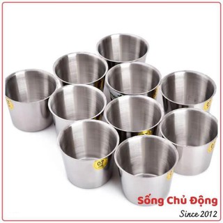 Ly làm đá inox ( set 5 cái ) Rainy nhiều kích thước, inox xịn, sạch sẽ an toàn hợp vệ sinh