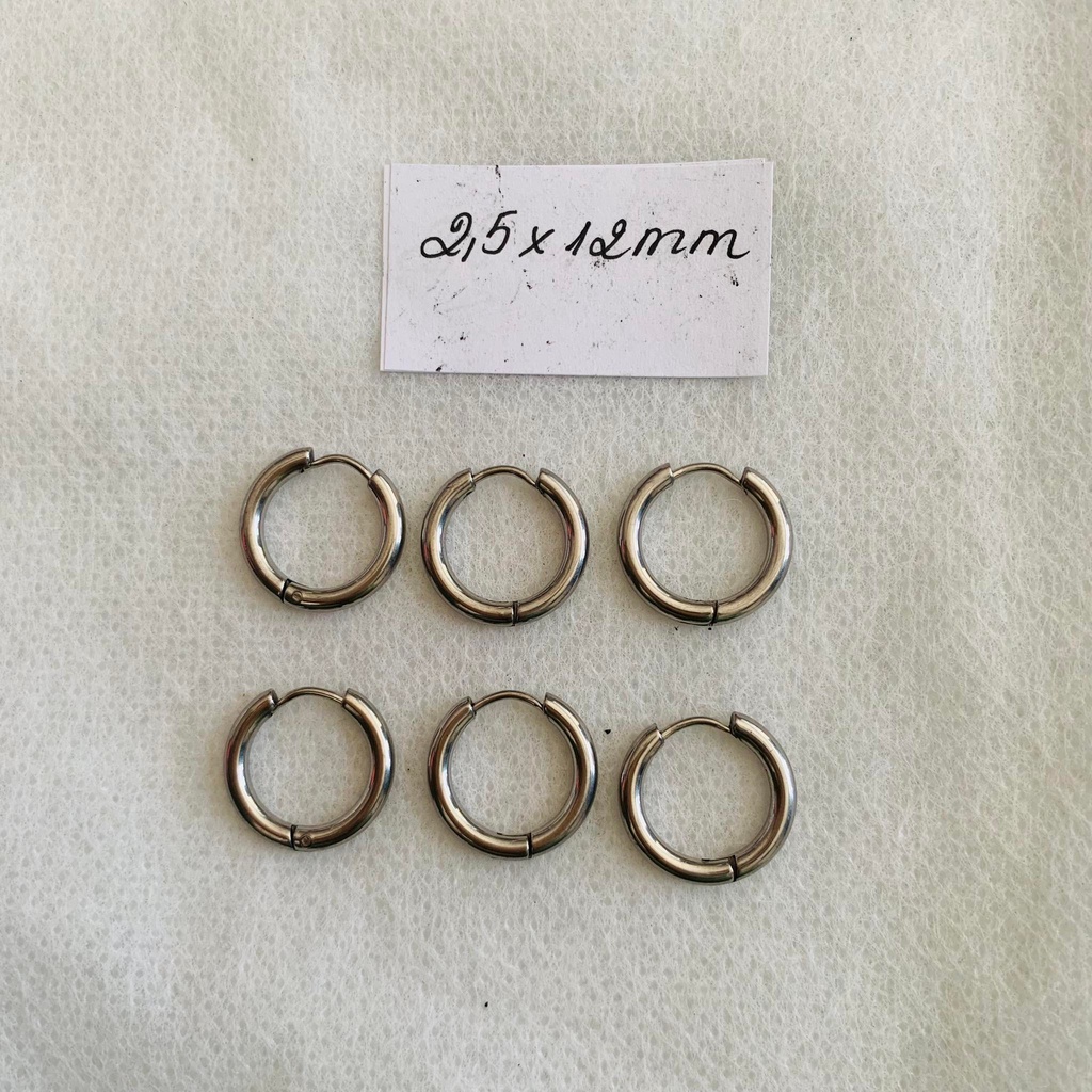 Bông Tai Tròn Bạc S925, Nhiều Size,Khuyên Tai Vòng Tròn Đơn Giản Cho Nam Nữ