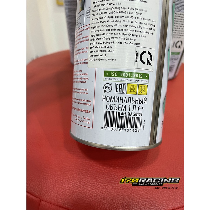 (HCM) Nhớt Xe Ga XADO ATOMIC OIL 10W40  4T MA SUPER SYNTHETIC Dung Tích 1000 ML