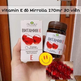 Vitamin E đỏ Nga Mirrolla 270mg (Hộp 30 viên)