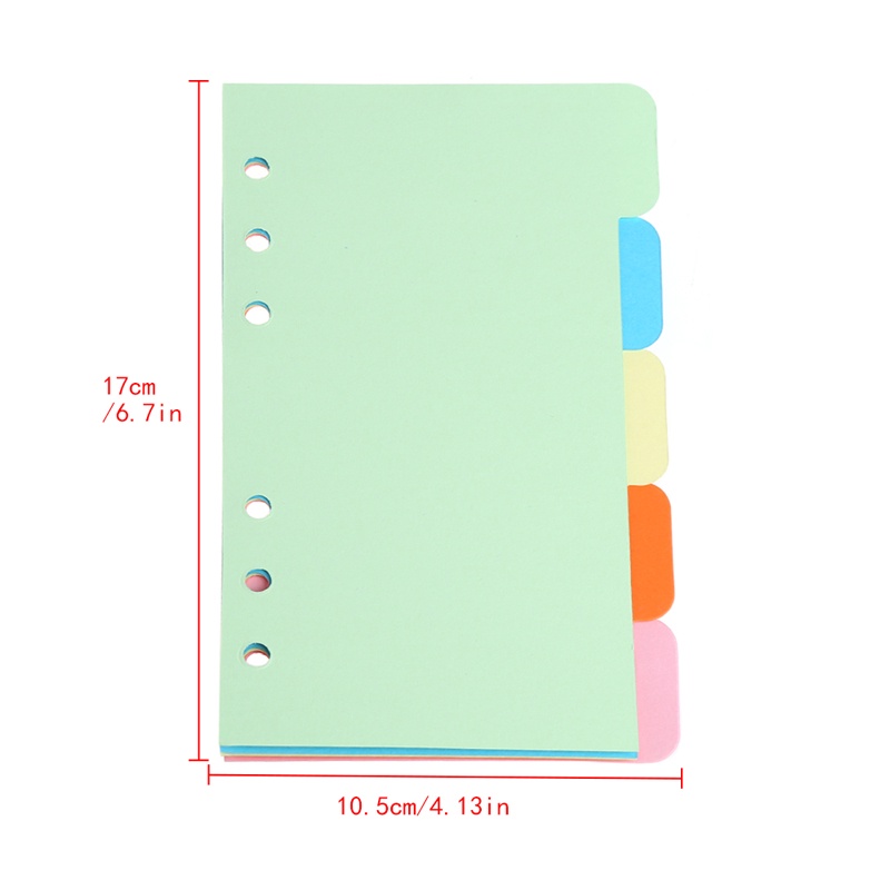 Set 5 Cuộn Giấy A5 A6 6 Lỗ Nhiều Màu Sắc Dành Cho Sổ Tay Bìa Lá Rời