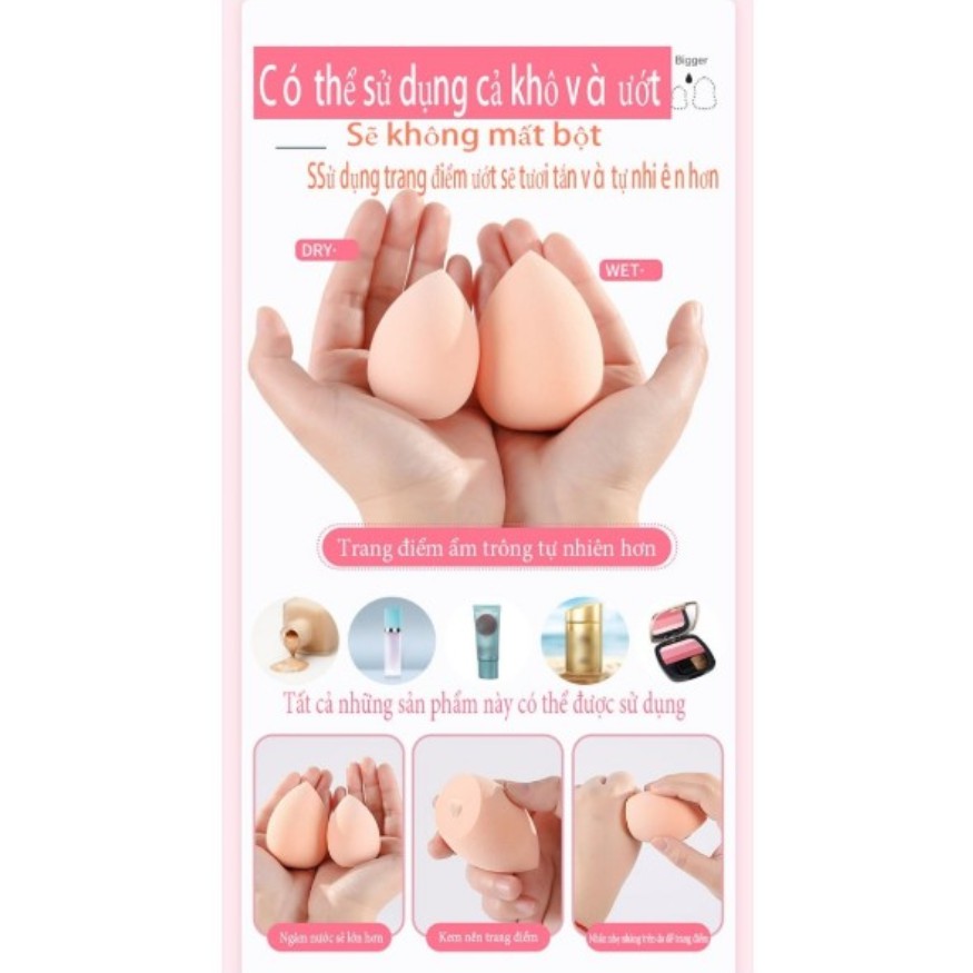 SET 3 BÔNG MÚT TRANG ĐIỂM SIÊU MỀM MỊN CHUYÊN DỤNG CHO MAKEUP