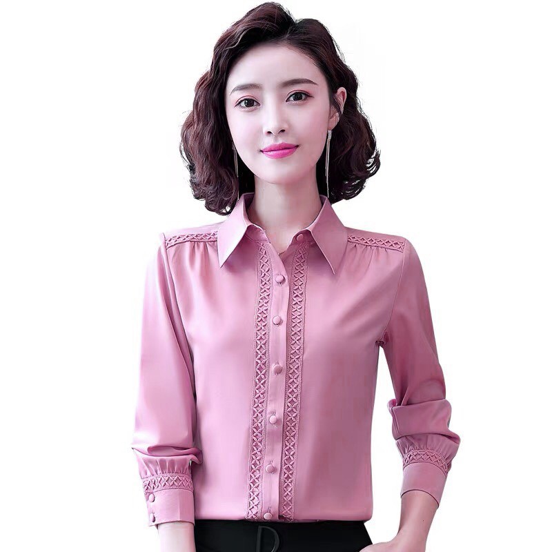 Áo sơ mi phối ren Winny