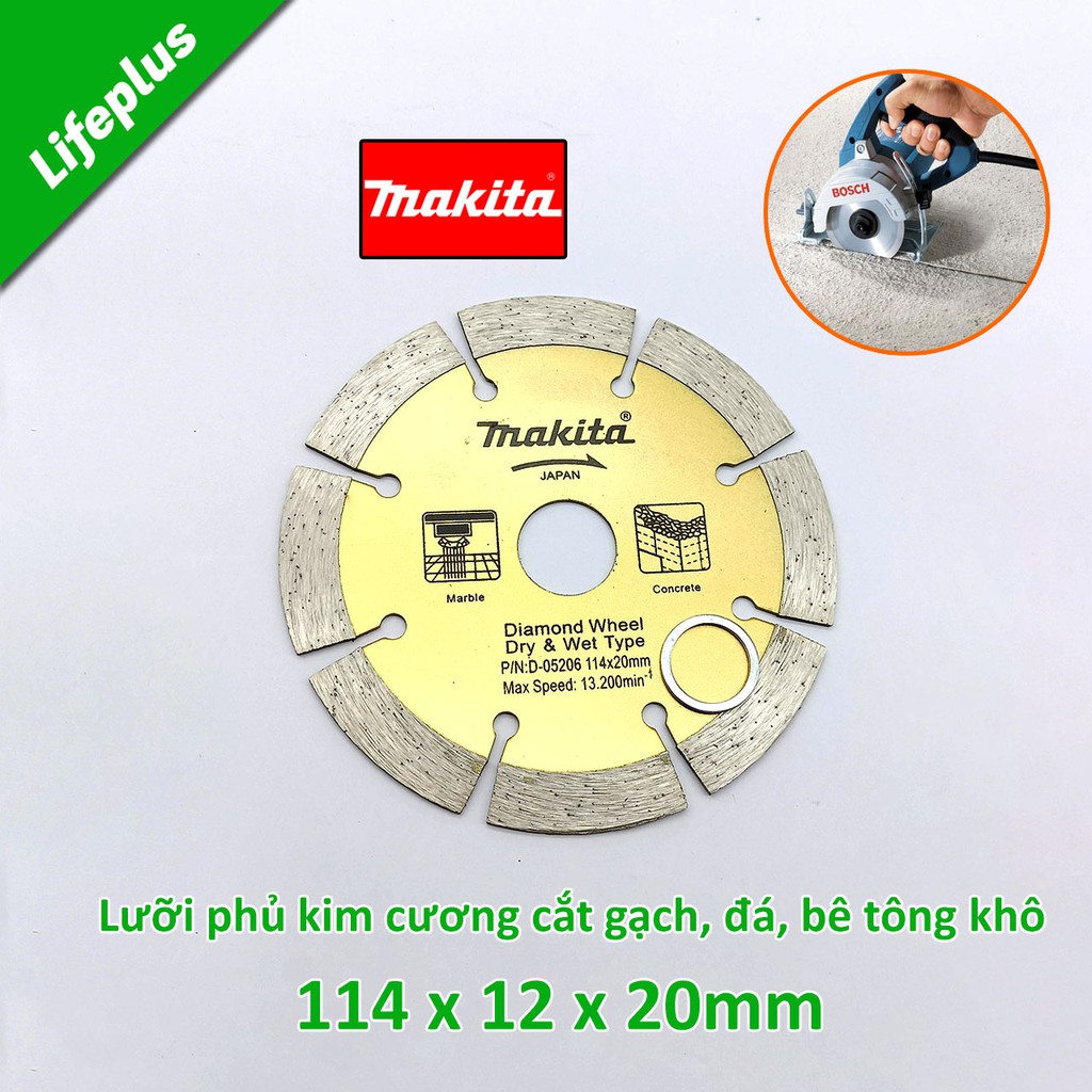 Lưỡi cắt đá và bê tông Makita 114x12x20mm