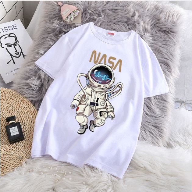 Áo thun tay lỡ unisex NASA Coca Store, Áo phông nam nữ form rộng, có hình ảnh video thật C01