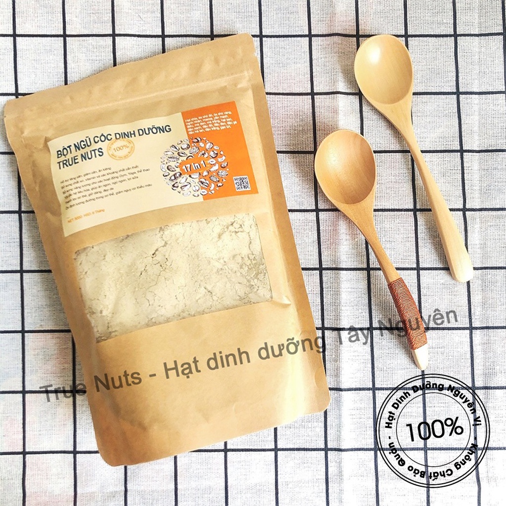 Bột Ngũ Cốc Dinh Dưỡng Homemade 17 Loại Hạt - Lợi Sữa, Tăng Cân - Tặng kèm thìa gỗ hương