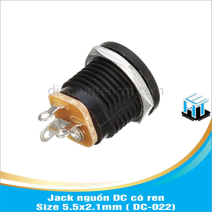 Jack nguồn  DC-022 có ren - Size 5.5x2.1mm