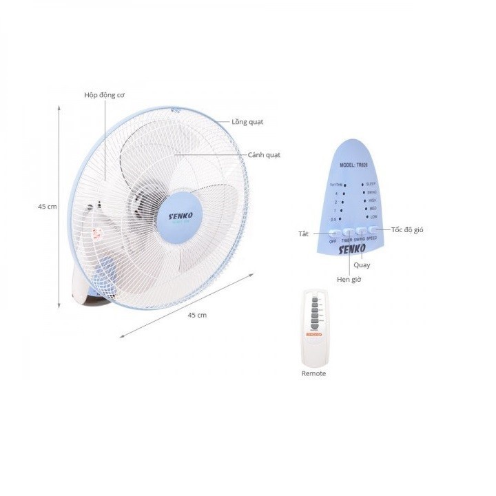 Quạt treo Senko điều khiển Remote TR1628 - TR1683 Bảo hành chính hãng