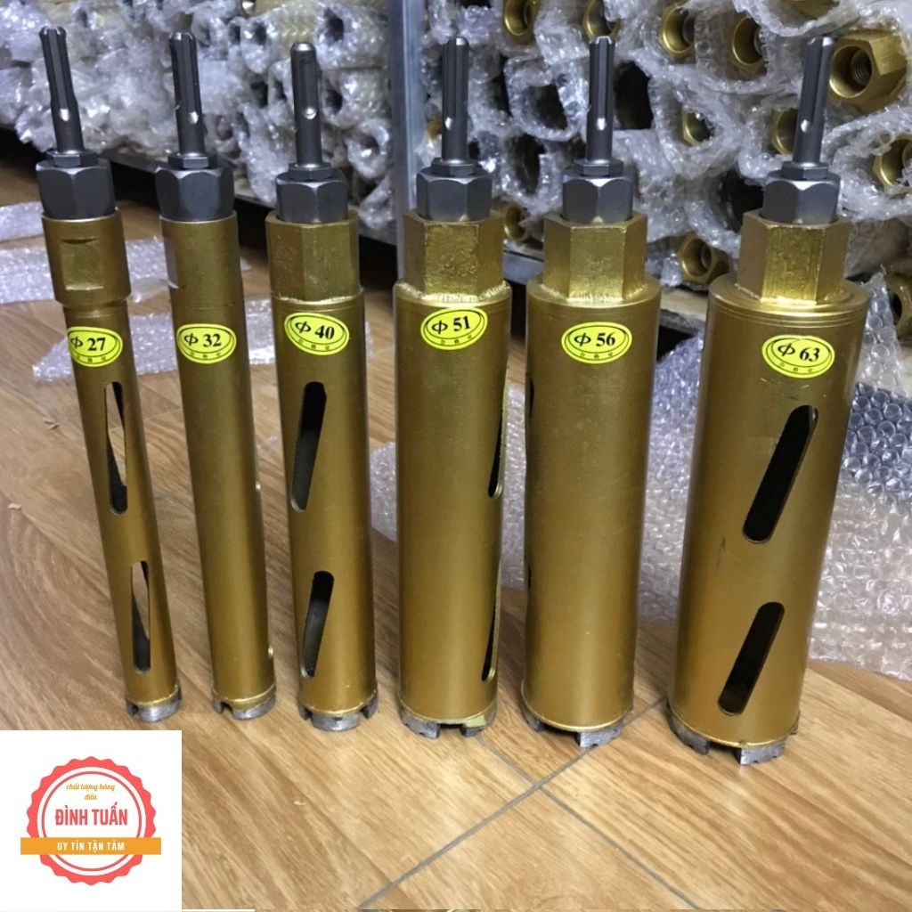 Mũi Khoan Rút Lõi Khô Phi 27,32,40,51 56, 63 dài 250mm  chuyên dùng cho thợ điều hòa, thợ điện nước mũi rút lõi khô