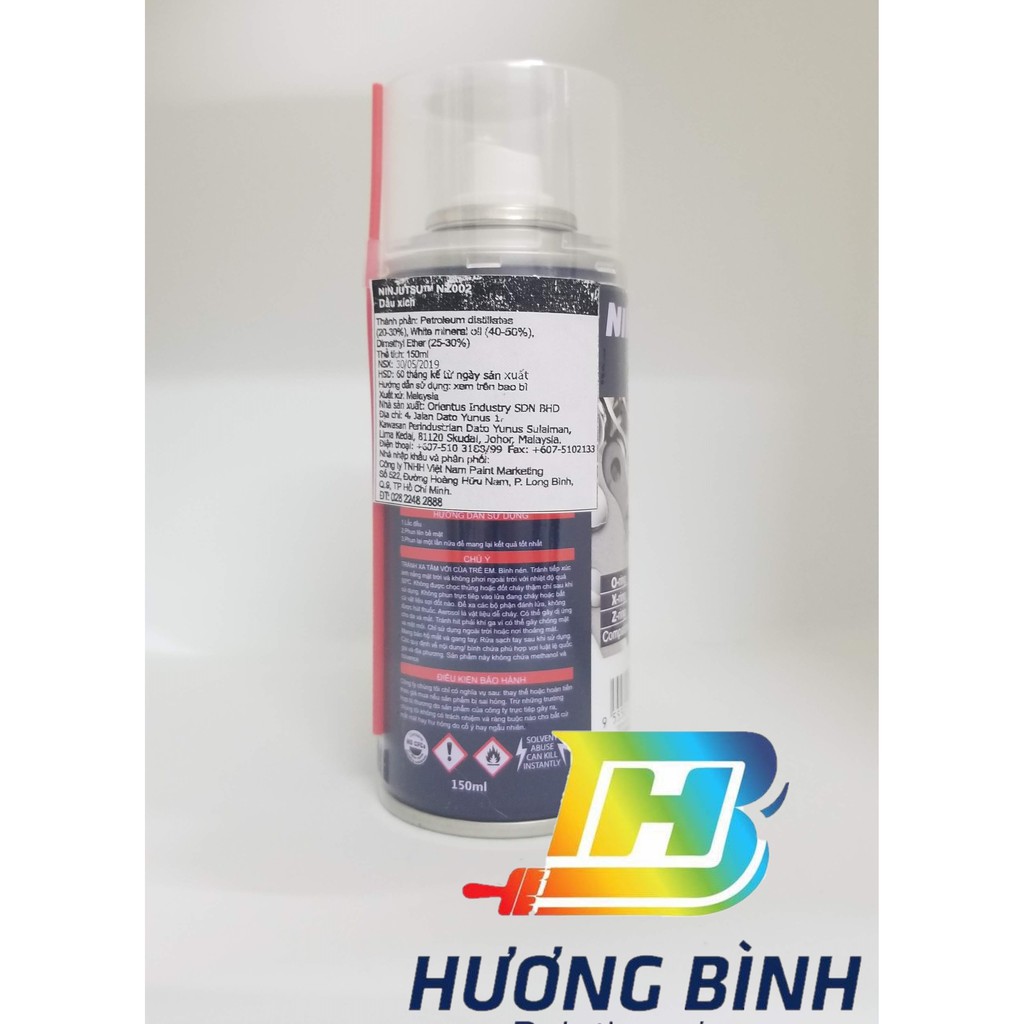 Chai xịt dây xích/dây sên xe Ninjutsu - NZ002 (150ml)
