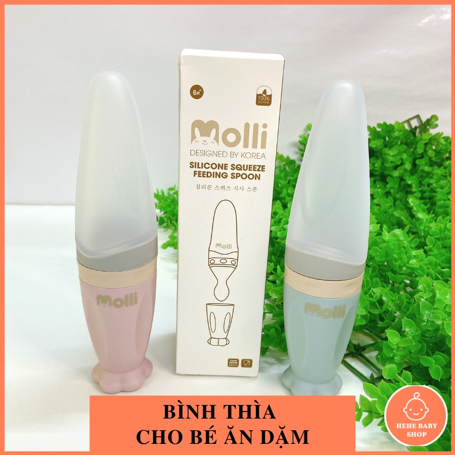 Bình thìa ăn dặm Molli silicone cho bé có vạch chia ml,bón cháo, đút bột, uống sữa