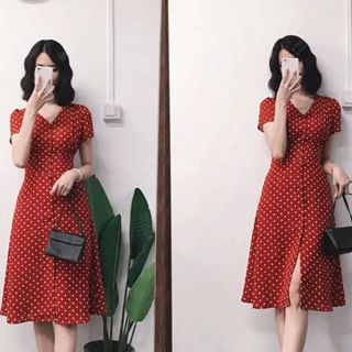 Váy cho con bú ti - 49325TQ - chấm bi vintage hàng thiết kế