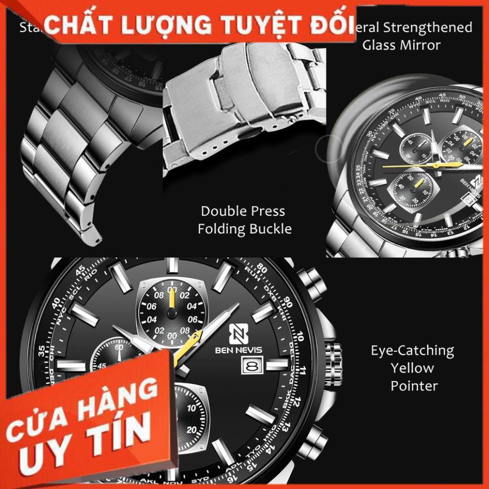 [Hàng Chính Hãng] Đồng hồ Nam BEN NEVIS 6027G Chạy 6 Kim - Dây Thép Lịch Ngày [Chất Lượng Số 1] | BigBuy360 - bigbuy360.vn