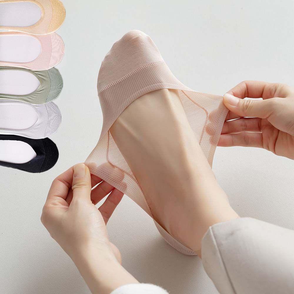 Vớ Mỏng Màu Trơn Không Trượt Miệng Nông Màu Sắc Xinh Xắn Cho Nữ