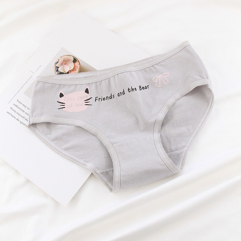 Quần Lót Nữ - Quần Lót Nữ Cotton kháng khuẩn mềm mại màu sắc trẻ trung hình Chibi dễ thương DAN STORE MÃ 026