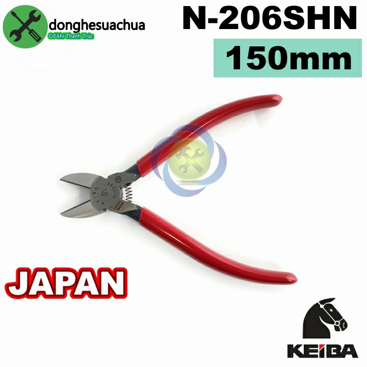 Kìm cắt Keiba N-206SHN Nhật Bản dài 150mm (Không lỗ) loại 6 inch (Japan)