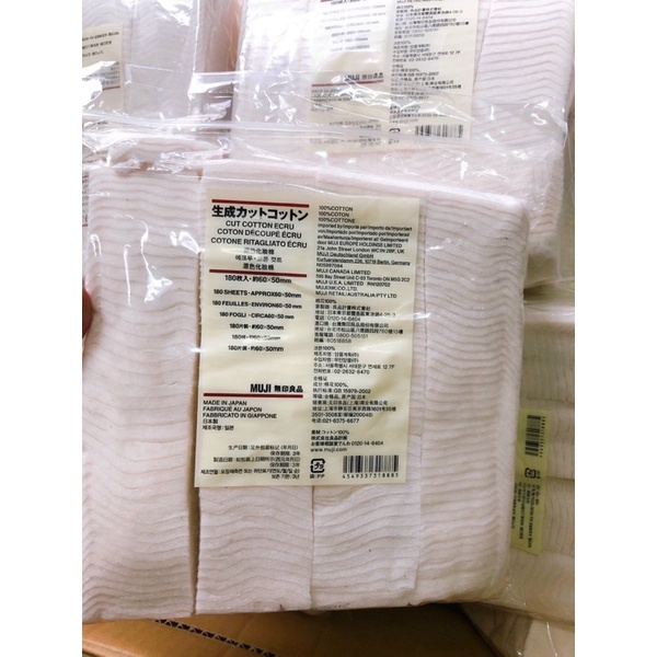 Bông Tẩy Trang Muji Cut Cotton 180 miếng