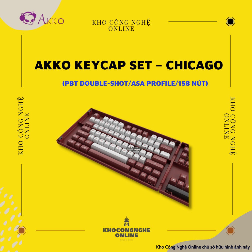 AKKO Keycap set – chicago (PBT Double-Shot/ASA profile/158 nút)