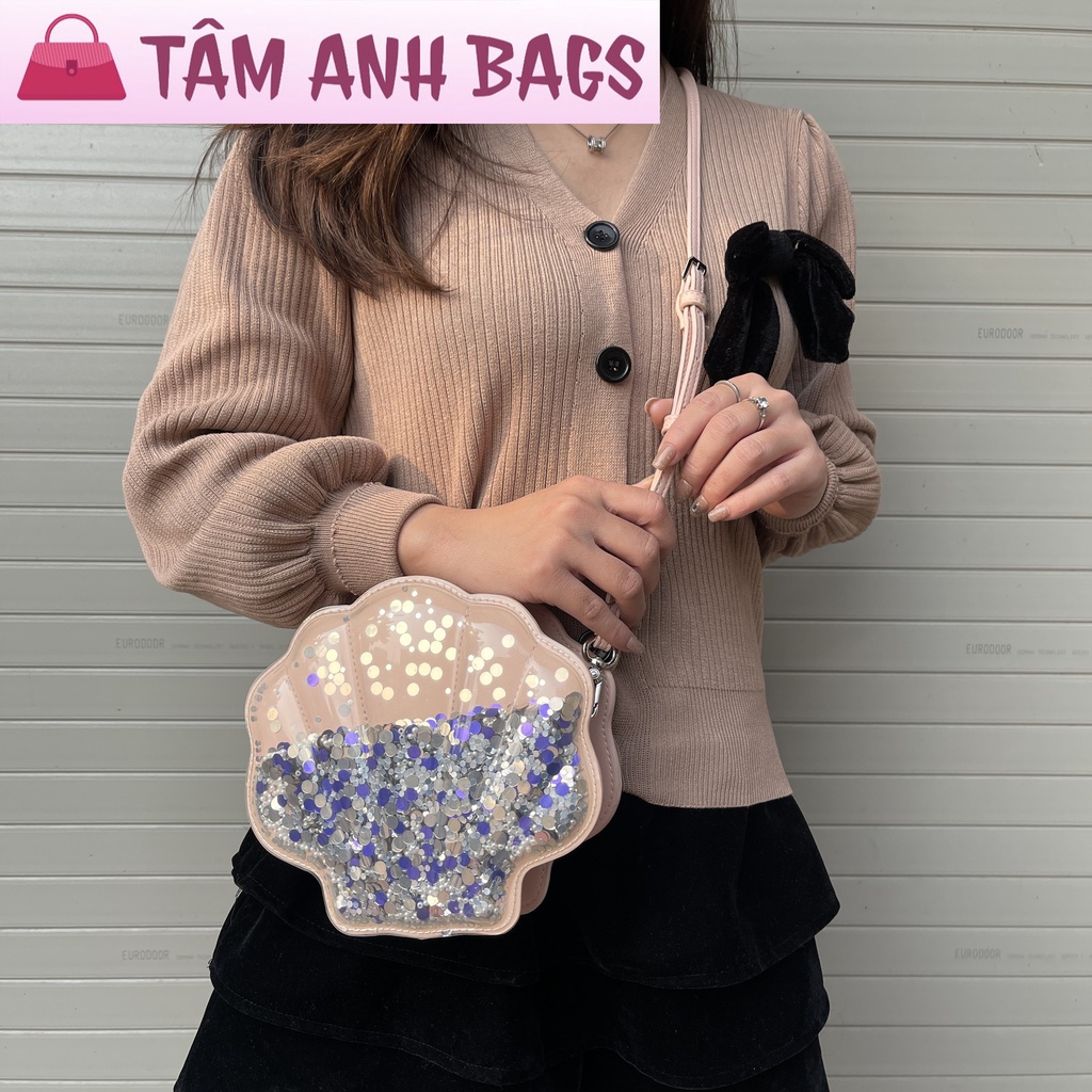 SALE Túi Sò hồng kim tuyến cn&kTuồn