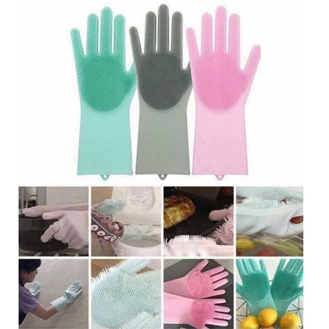 [FREESHIP] Combo 2 Găng tay rửa chén bát Silicon mềm mại (1 đôi)