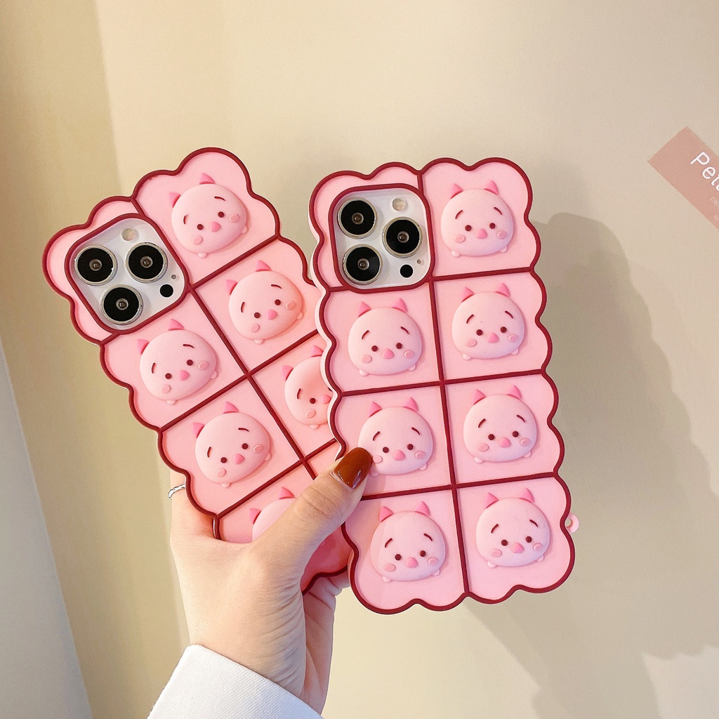 Ốp Điện Thoại Hình Chú Heo Con Đáng Yêu Cho iphone 13 12 11 pro x xr xs max