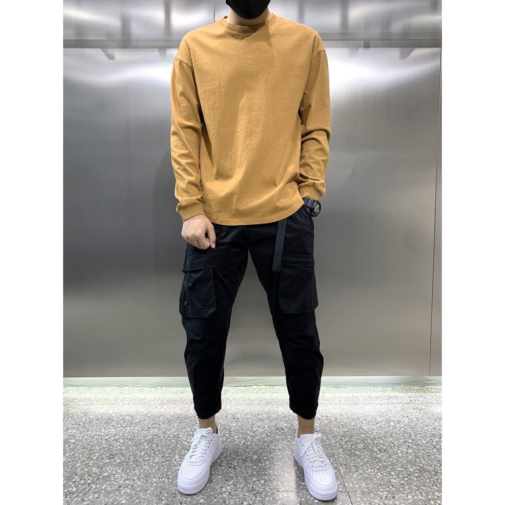 Áo sweater Tay Dài Basic Vạt Bầu Chất Cotton - Co Giãn - Mềm Mại | BigBuy360 - bigbuy360.vn