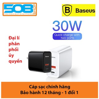 Củ sạc nhanh baseus 30w, cốc sạc nhanh baseus 30w speedy series type c sạc nhanh q.c 3.0 cho iphone