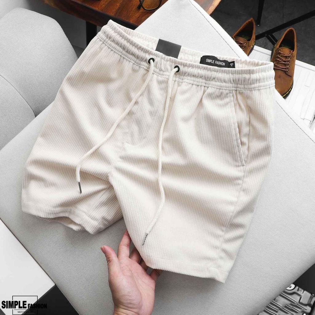 Quần Short Đùi Nhung Tăm Nam Nữ SIMPLE Form Slimfit Chất Mát Mẻ, Trẻ Trung