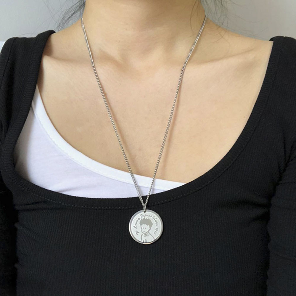 Prince Round Brand Pendant Chain Necklace Men Women Trendy Hip-hop Letters Necklaces Jewelry