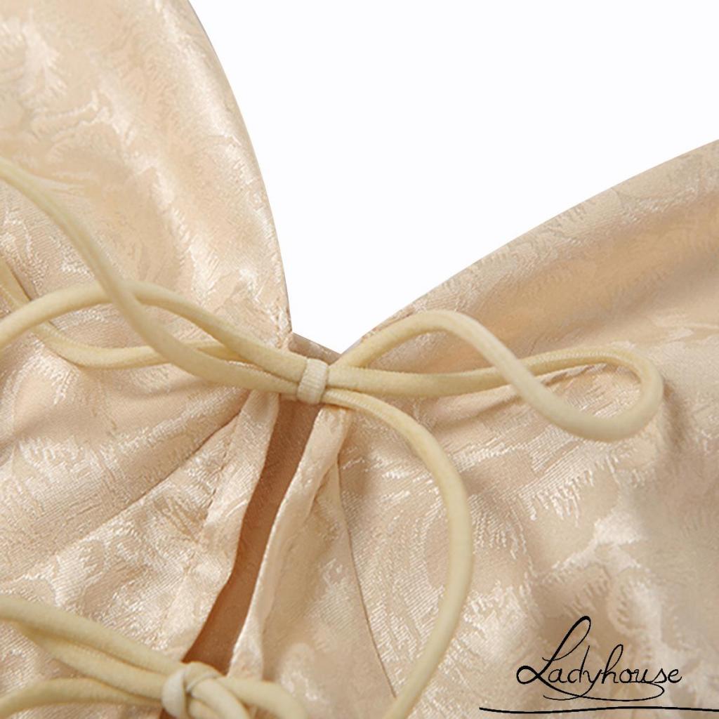 Áo Croptop Hai Dây Cổ Chữ V Sâu Hở Lưng In Họa Tiết Hoa Quyến Rũ Dành Cho Nữ