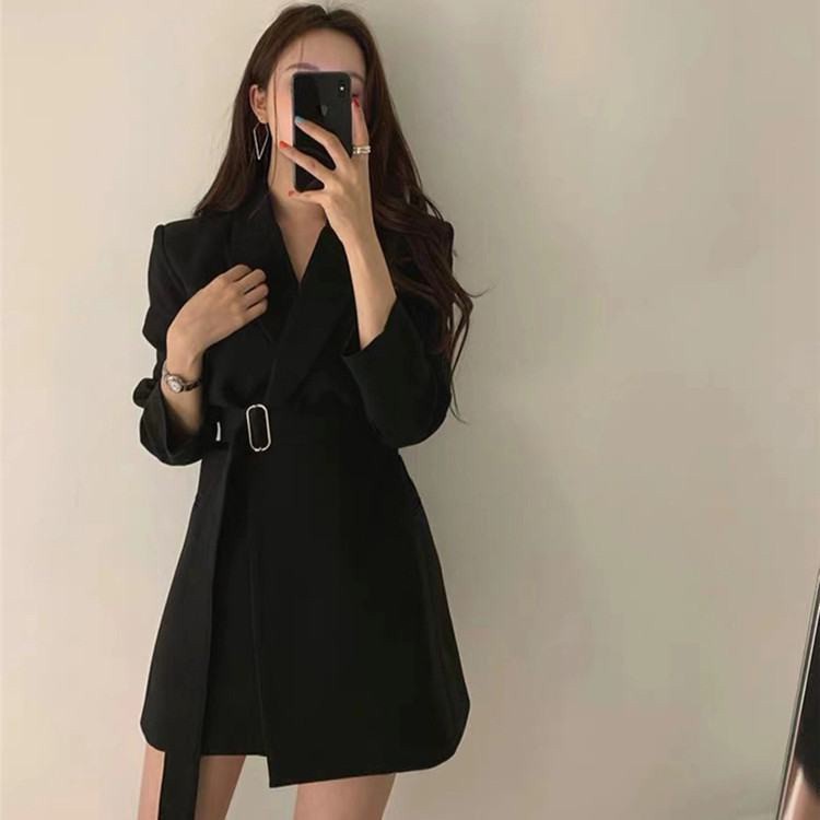 Áo Khoác blazer Màu Đen / Kaki Phong Cách Hàn Quốc Thời Trang Mùa Xuân  Cho Nữ