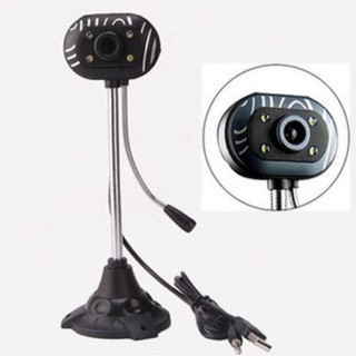Webcam Chân Cao có mic dùng cho máy tính có tích hợp mic và đèn Led trợ sáng - Webcam máy tính để bàn
