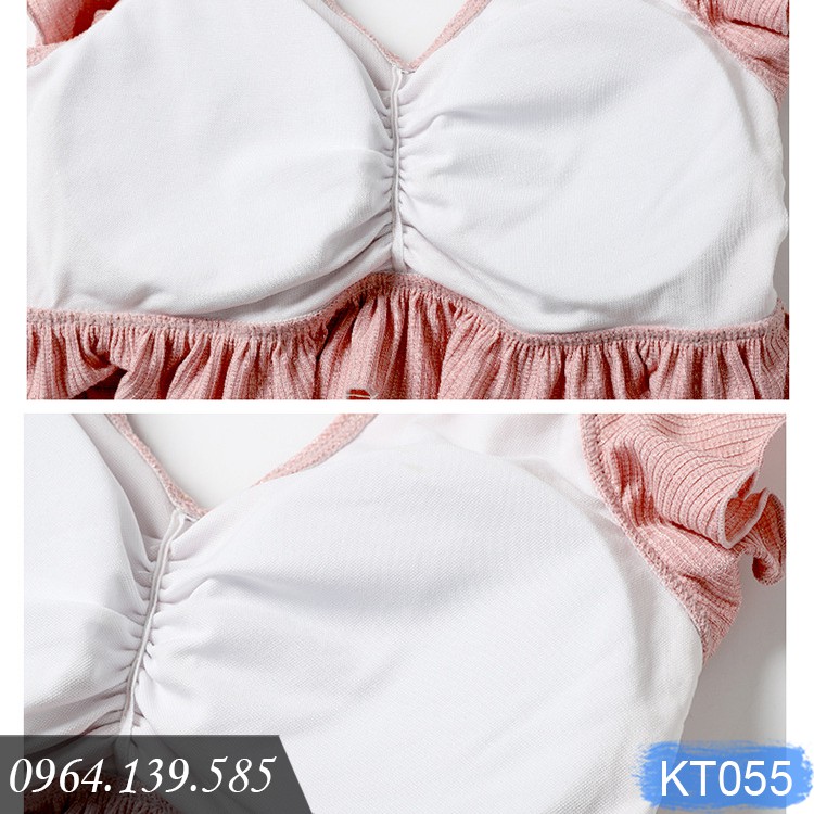 Bộ bơi nữ 3 chi tiết đẹp, bikini kèm váy quây xinh xắn, chất thun bơi lạnh dầy dặn, co giãn đa chiều, tôn dáng | KT055