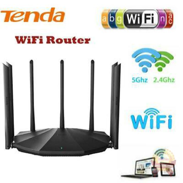 Router phát wifi tenda 7 ăn ten râu 6dBi 5gHz và 2.4gHz AC23 AC2100 M Dual Band Mu-Mimo 4x4