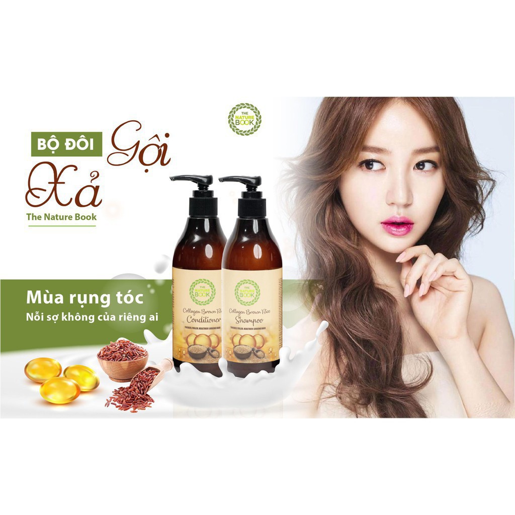 Dầu Gội Collagen Gạo Lứt The Nature Book 300ml