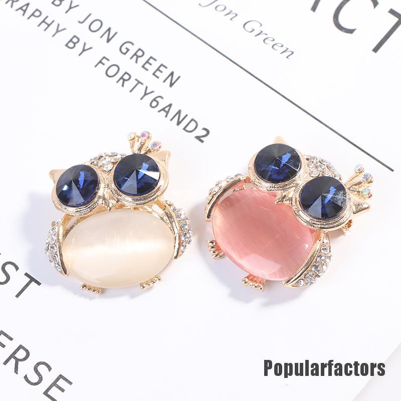 Ghim cài áo hình con cú mắt xanh dễ thương