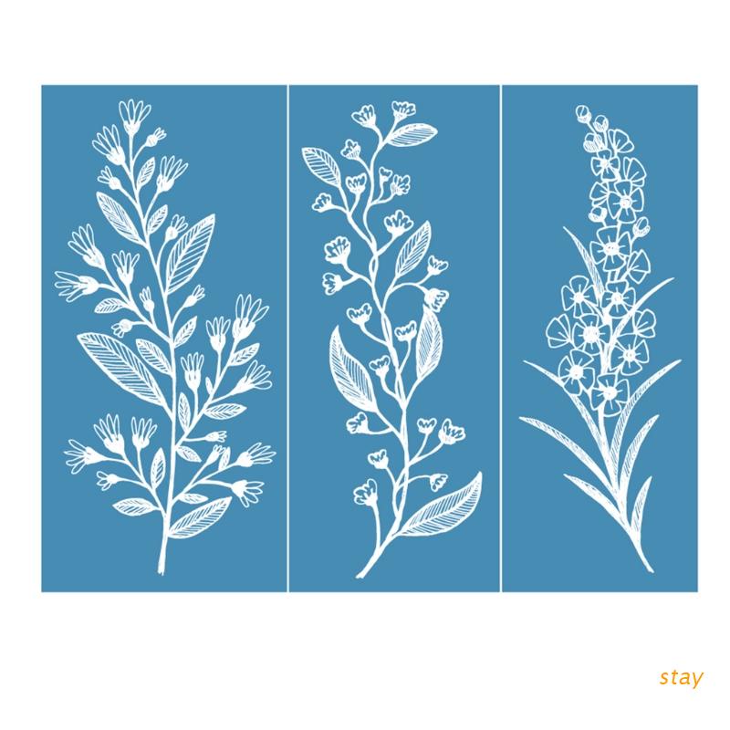 Khuôn Vẽ Hình Lá Hoa Bằng Lụa Tự Dính Có Thể Tái Sử Dụng Trang Trí DIY