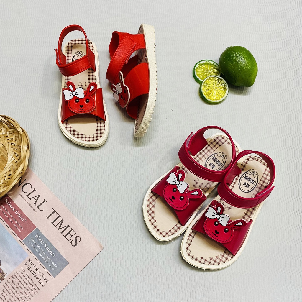 Sandal hình thỏ quai dán cho bé gái xinh xắn êm chân - TT337