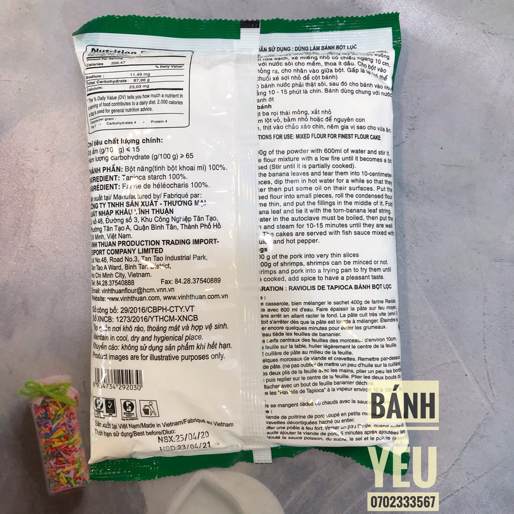 Bột bánh bột lọc Vĩnh Thuận 400g - NL24