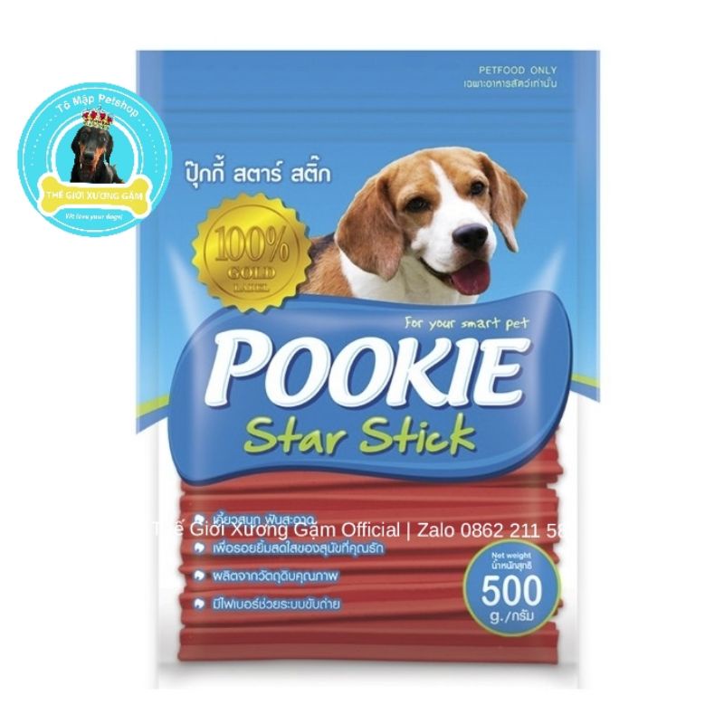 XƯƠNG GẶM POOKIE STAR STICK CHO CHÓ 500GR