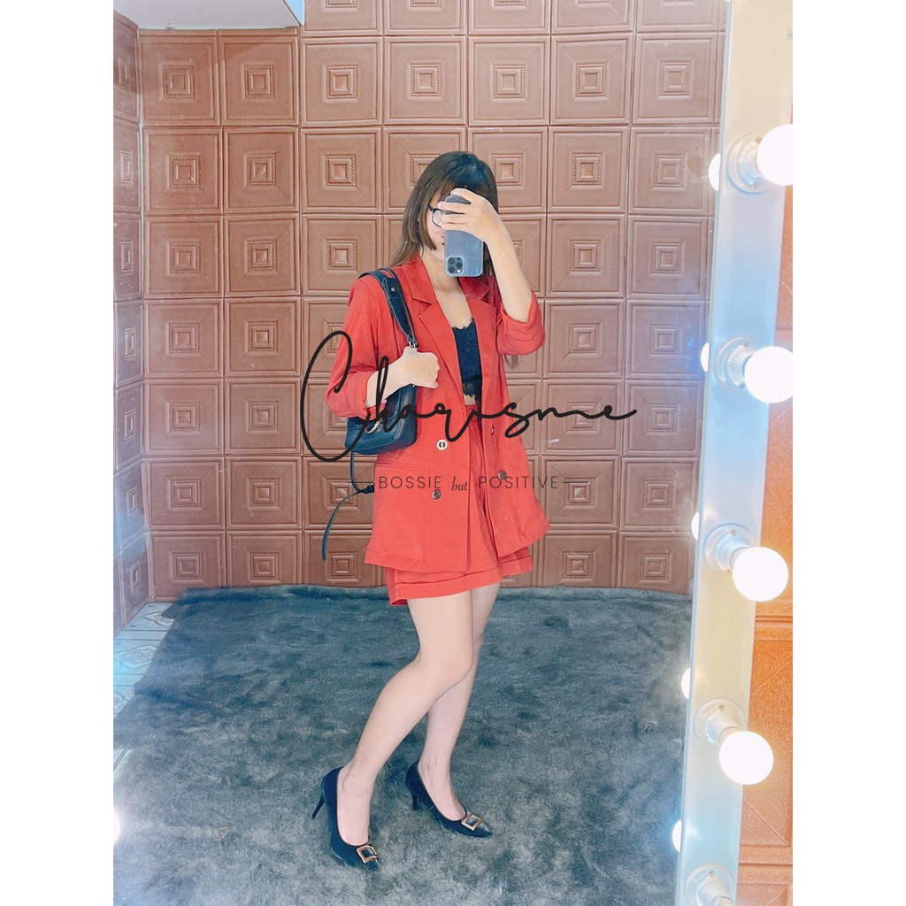 🔥Bộ Vest Nữ 2 Lớp Cao Cấp Charisme Màu Đỏ | Có size lớn | May size theo yêu cầu | BigBuy360 - bigbuy360.vn