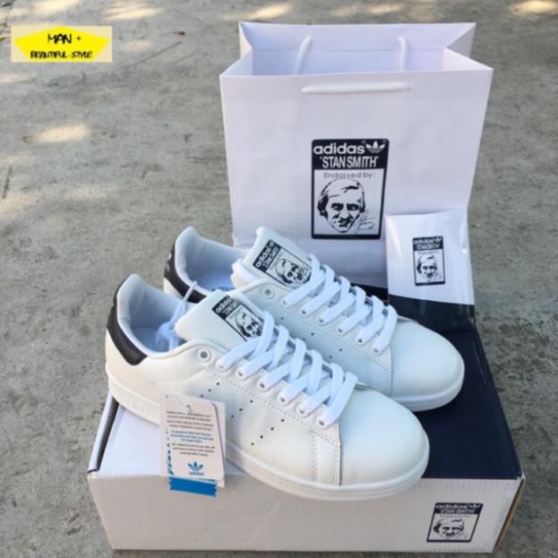 Sales (FULL BOX) Giày thể thao STAN SMITH trắng gót xanh than ✔️ 2020 💎 [ Real ] . *