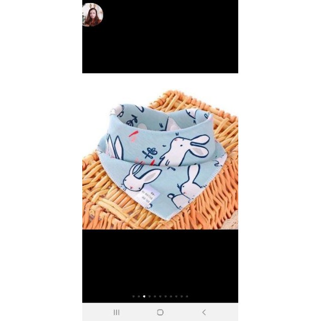 Khăn yếm tam giác cotton có cúc bấm cho bé , Khăn Xô Tam giác