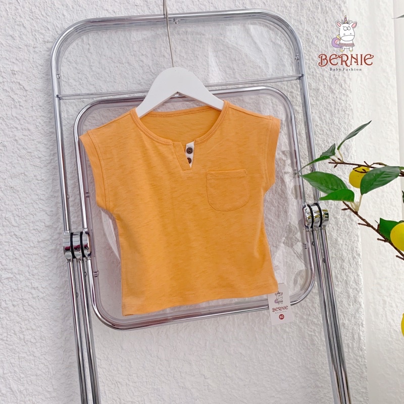 Áo phông bé trai bé gái Bernie cổ xẻ Unisex cho bé từ 9-23kg-22A063